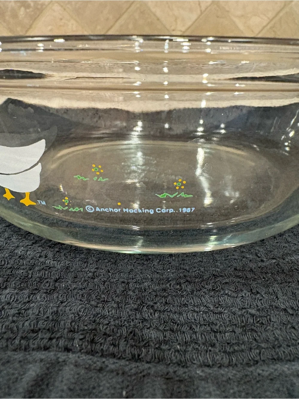 1987 Anchor Hocking Ovenware 1.5-quart clear glass casserole dish
